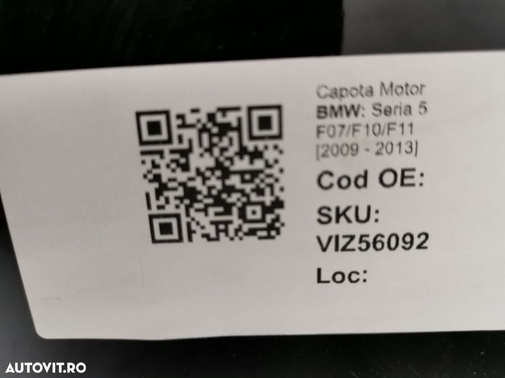 Capota Motor BMW Seria 5 F07/F10/F11 2009 2010 2011 2012 2013 Original - 8