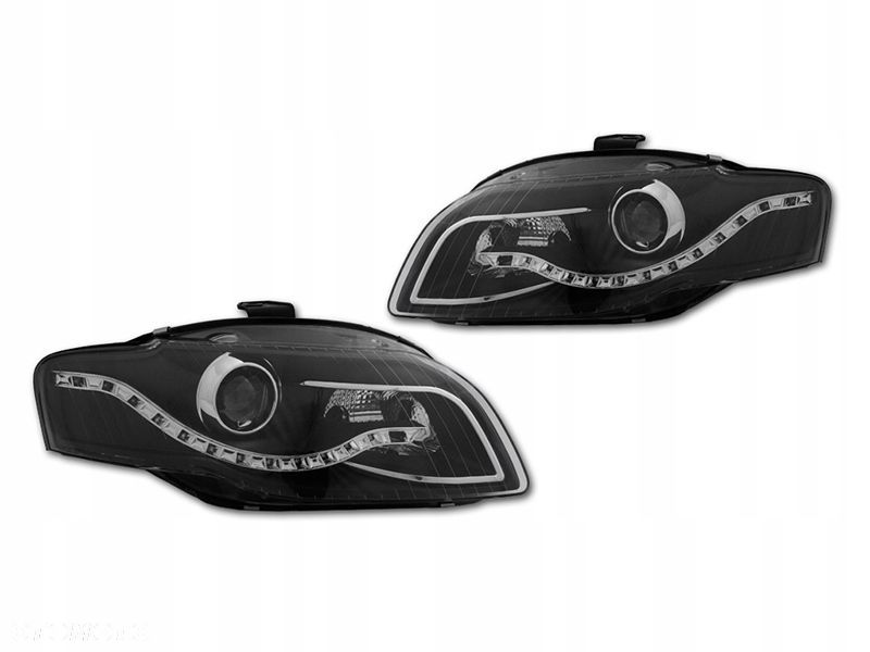 Reflektory lampy kpl pasek diody Led Tuning Black Audi a4 b7 8e 2004-2008 - 2