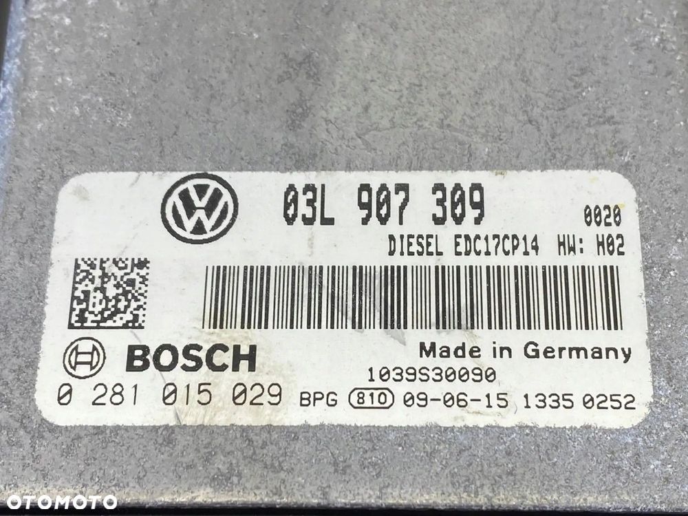MODUŁ STEROWNIK SILNIKA VW PASSAT GOLF TIGUAN CADDY 2.0 TDI 03L907309 - 10