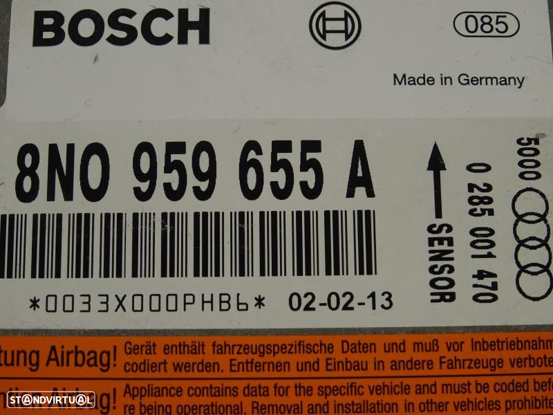 Centralina De Airbags Audi Tt (8N3)  8N0959655a / 0285001470 / 8N0 959 - 2
