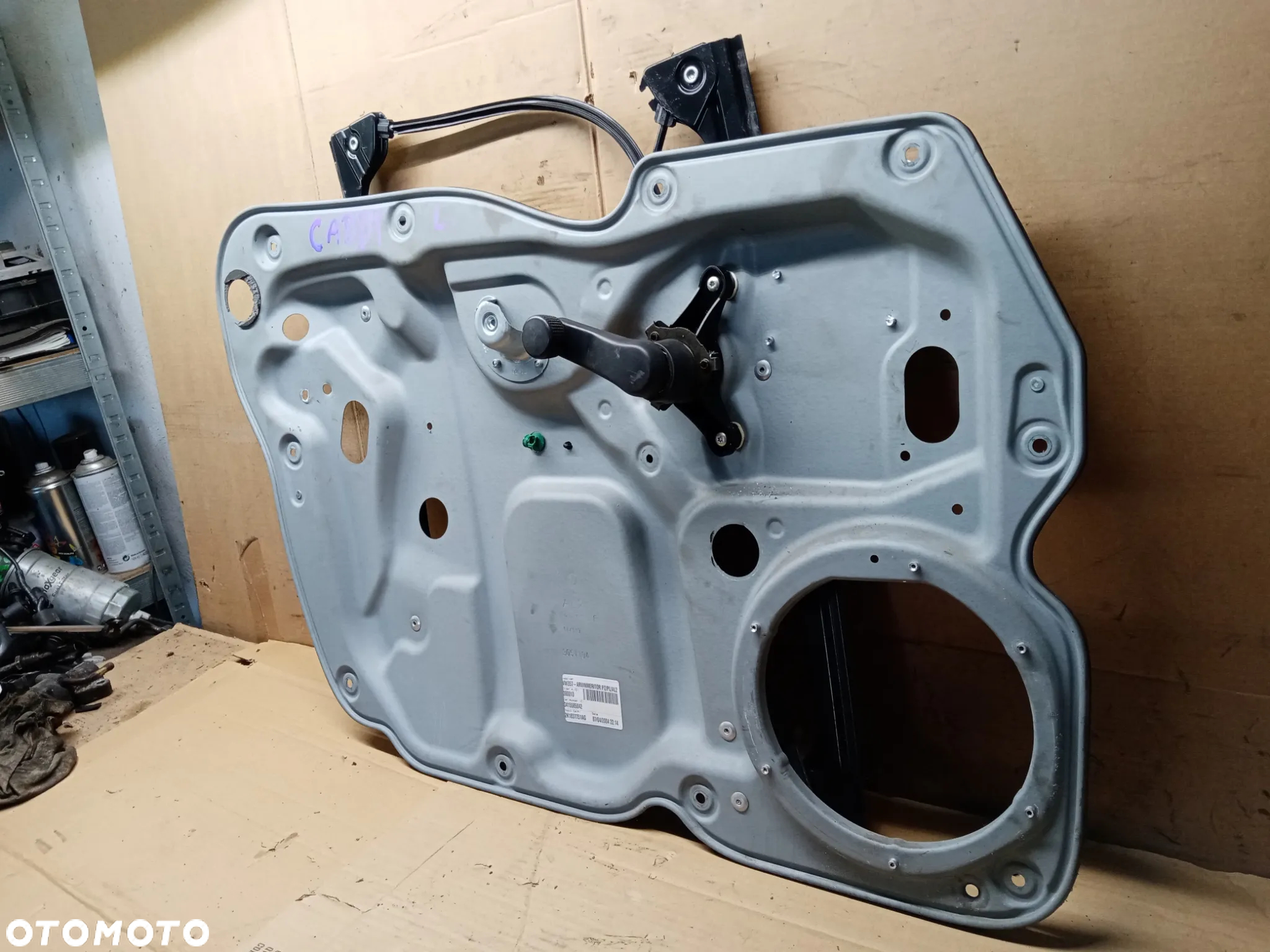 Mechanizm podnośnik szyby lewy przód manualny VW Caddy III 2K1837751AG 1T0837755F - 3