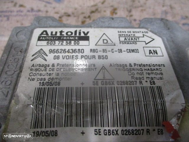 Modulo Airbag 603725800 9662643680 CITROEN C4 2008 1.6HDI 92CV 3P CINZA - 4