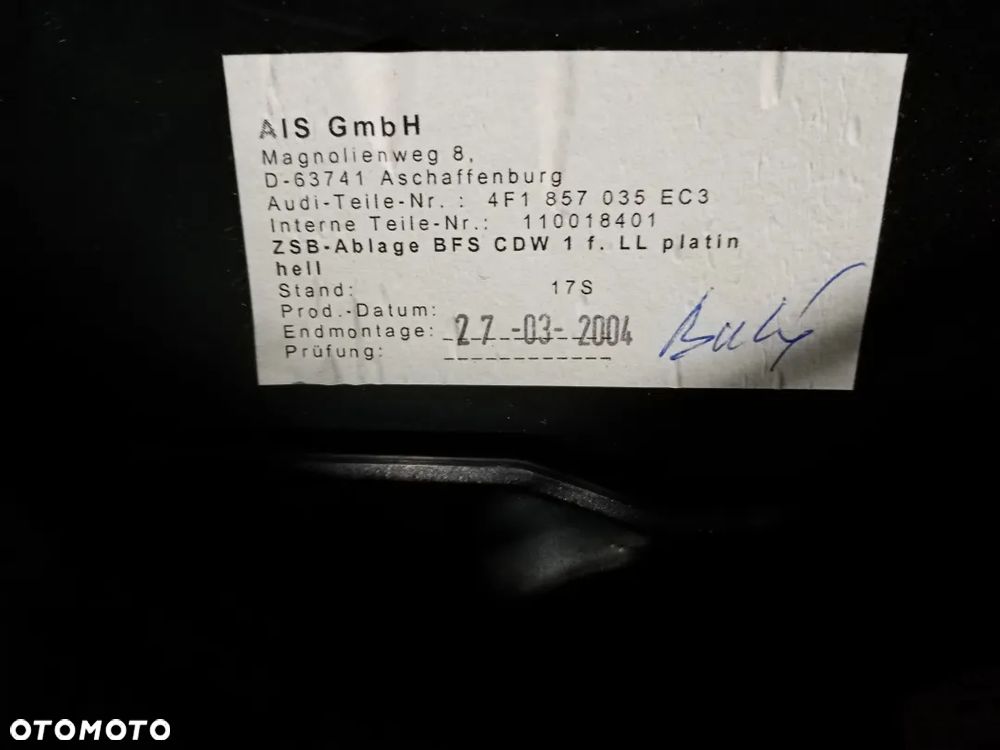 Schowek pasażera Audi A6 C6 Europa 4F1857035E - 8