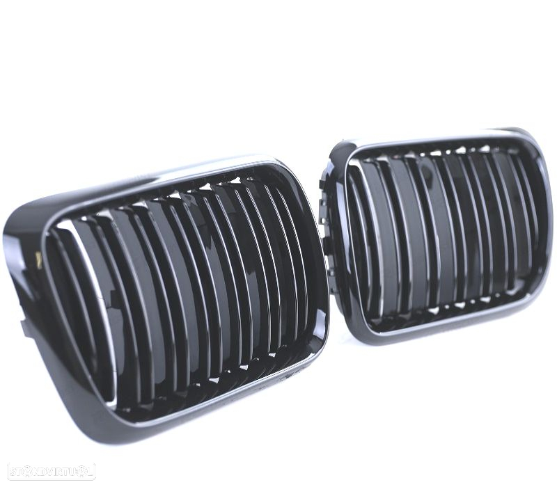 GRELHAS FRONTAIS BMW E36 96-99 LOOK M PRETO BRILHANTE - 2