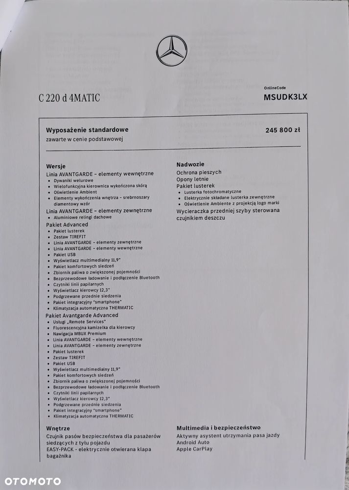 Mercedes-Benz Klasa C 220 d mHEV 4-Matic Avantgarde - 2