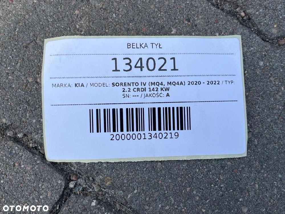 WÓZEK ZAWIESZENIA TYŁ KOMPLETNY BELKA SANKI KIA SORENTO IV 2.2 CRD 4X4 - 9