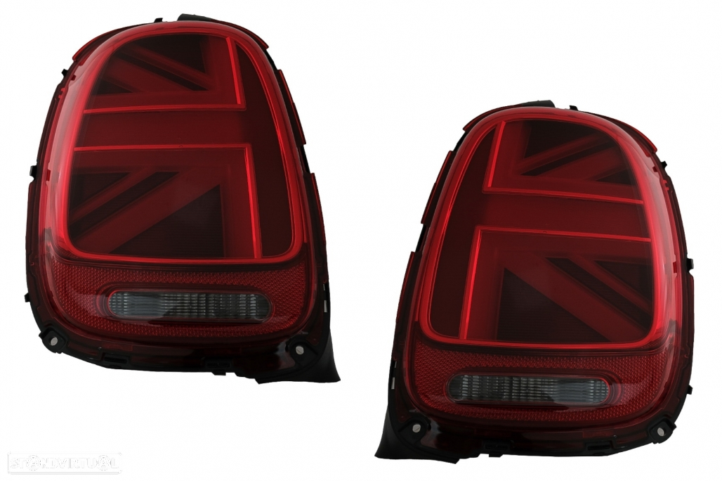 Farolins Mini F55 F56 F57 (2013 a 2018) Look JCW Vermelho - 2