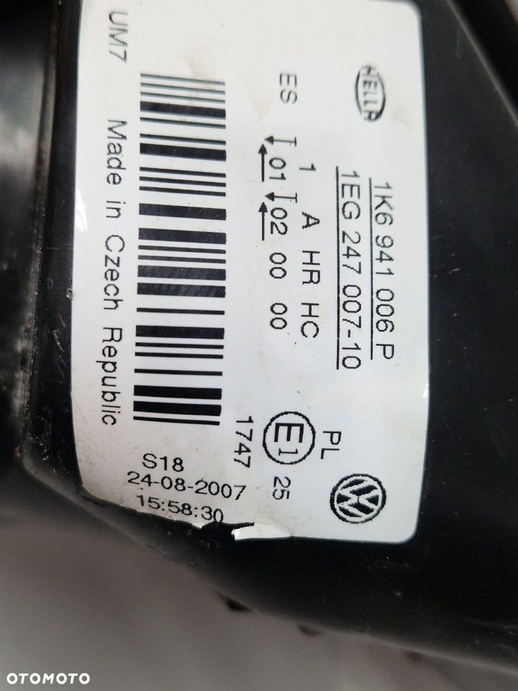 VW GOLF 5 V LAMPA PRZÓD PRZEDNIA PRAWA EUROPA 1K6941006P - 3