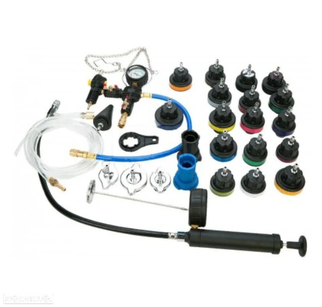Kit Diagnóstico Teste Fugas Pressão Radiador Universal Multimarcas - 26 peças - 2