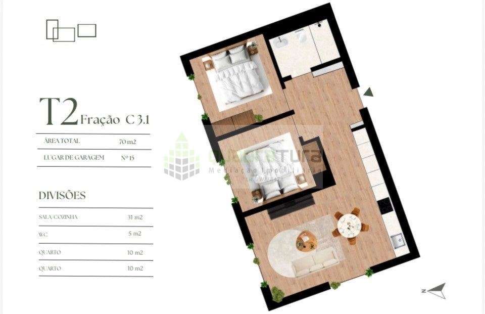 Apartamento T2 | Campanhã | Lugar de Garagem - Grande imagem: 2/12