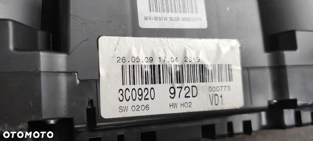 ZEGARY LICZNIK 2.0 TDI 3C0920972D VW PASSAT B6 FL - 2