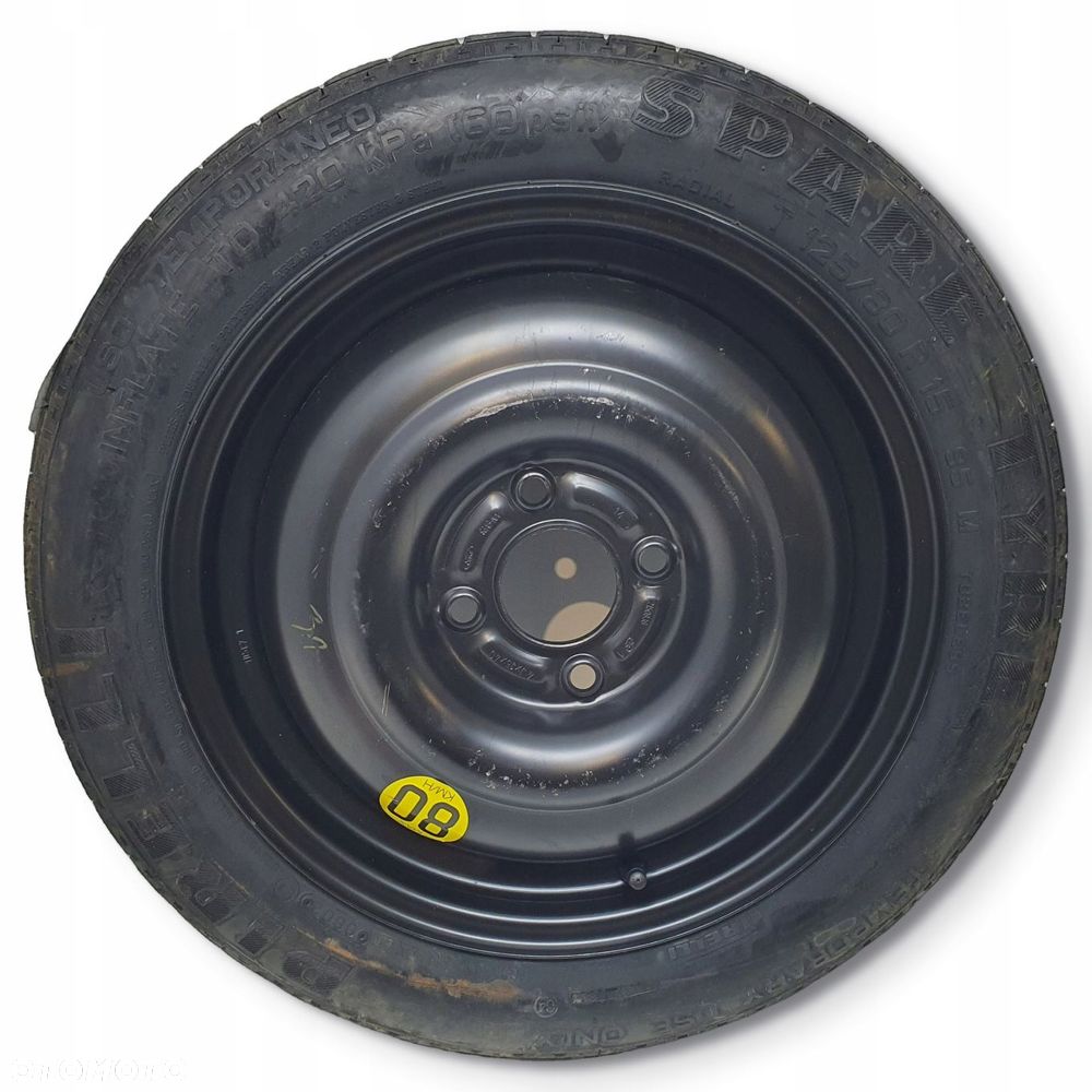 KOŁO DOJAZDOWE 125/80 R15 98AB-NA 2150836 4x108 Ford Fiesta Mk5 Mk6 - 1