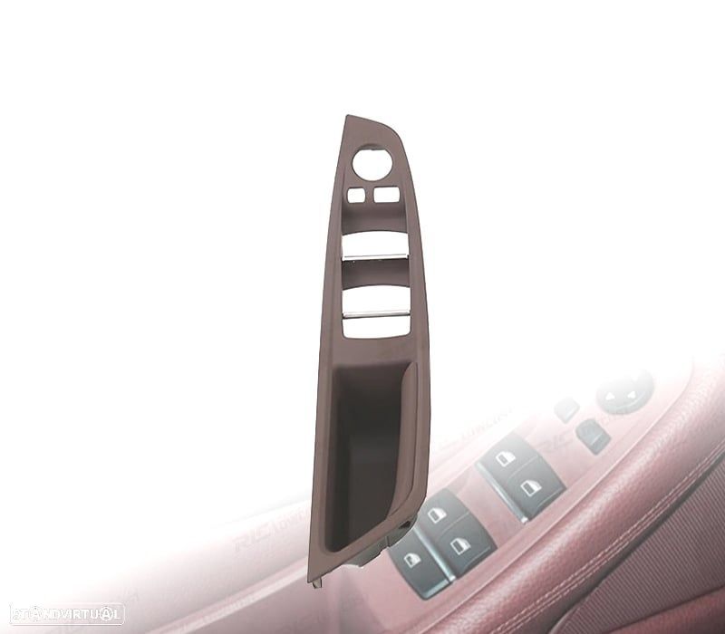 PUXADOR MOLDURA BOTOES DE PORTA BMW SERIE 5 F10 F11 CASTANHO ESCURO - 1