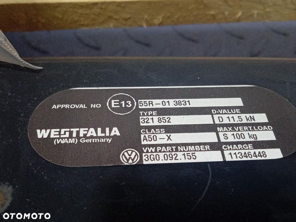 VW PASSAT B8 KOMBI HAK HOLOWNICZY DO PRZYCZEPY WESTFALIA 3G0092155 - 6