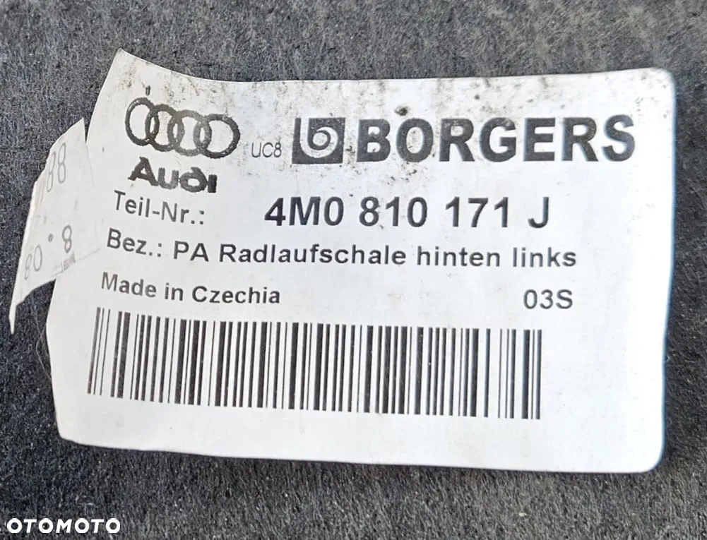 Nadkole lewy tył Audi Q7 4M0 4M0810171J - 4