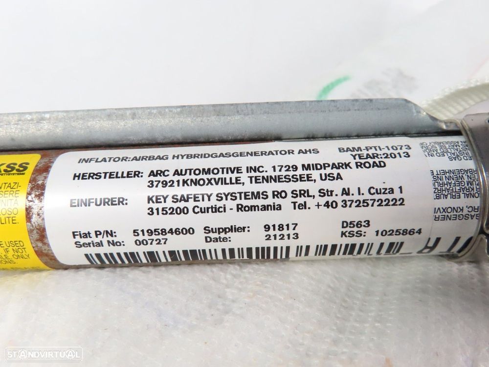 Airbag Cortina Esquerdo Usado / Original FIAT 500L (351_, 352_) 51958460 - 3