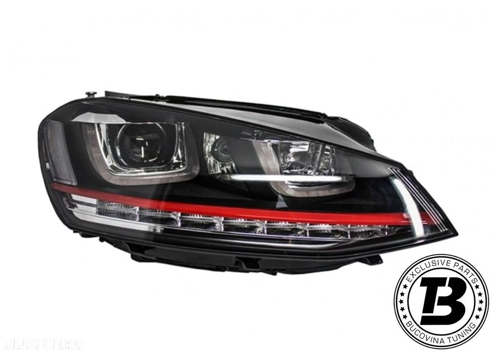 Faruri 3D LED compatibile cu VW Golf 7 VII GTI Design - 5