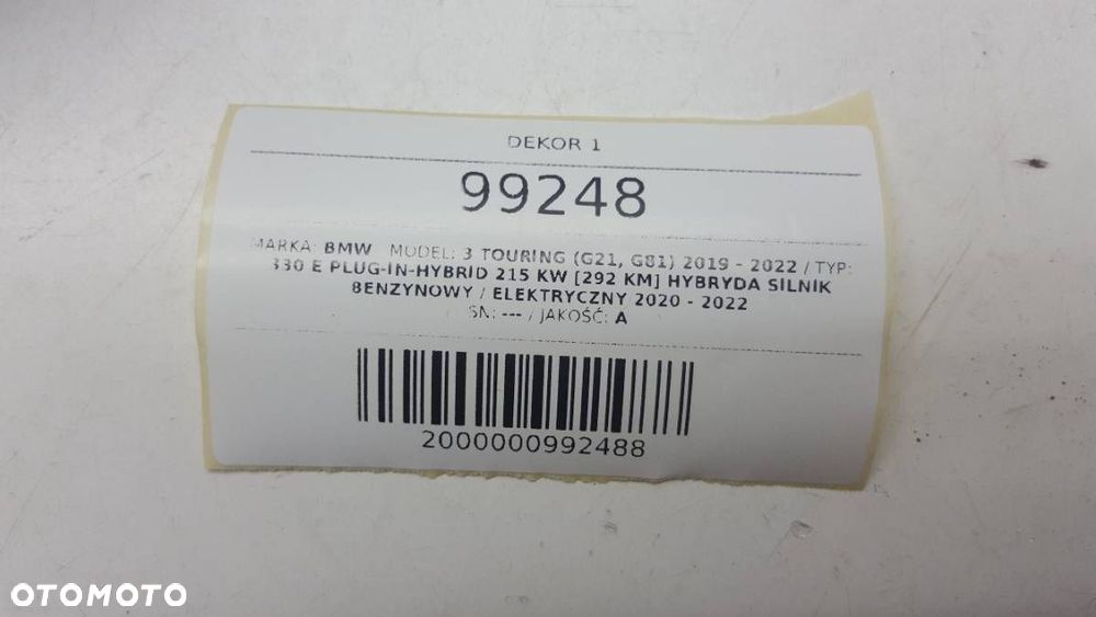 OSŁONA SŁUPKA PRAWA BMW G21 2021 EUROPA - 4