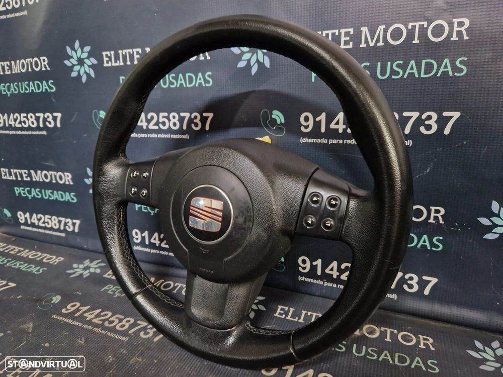 Volante usado pele com airbag SEAT LEON 1P multifunções ALTEA - 2