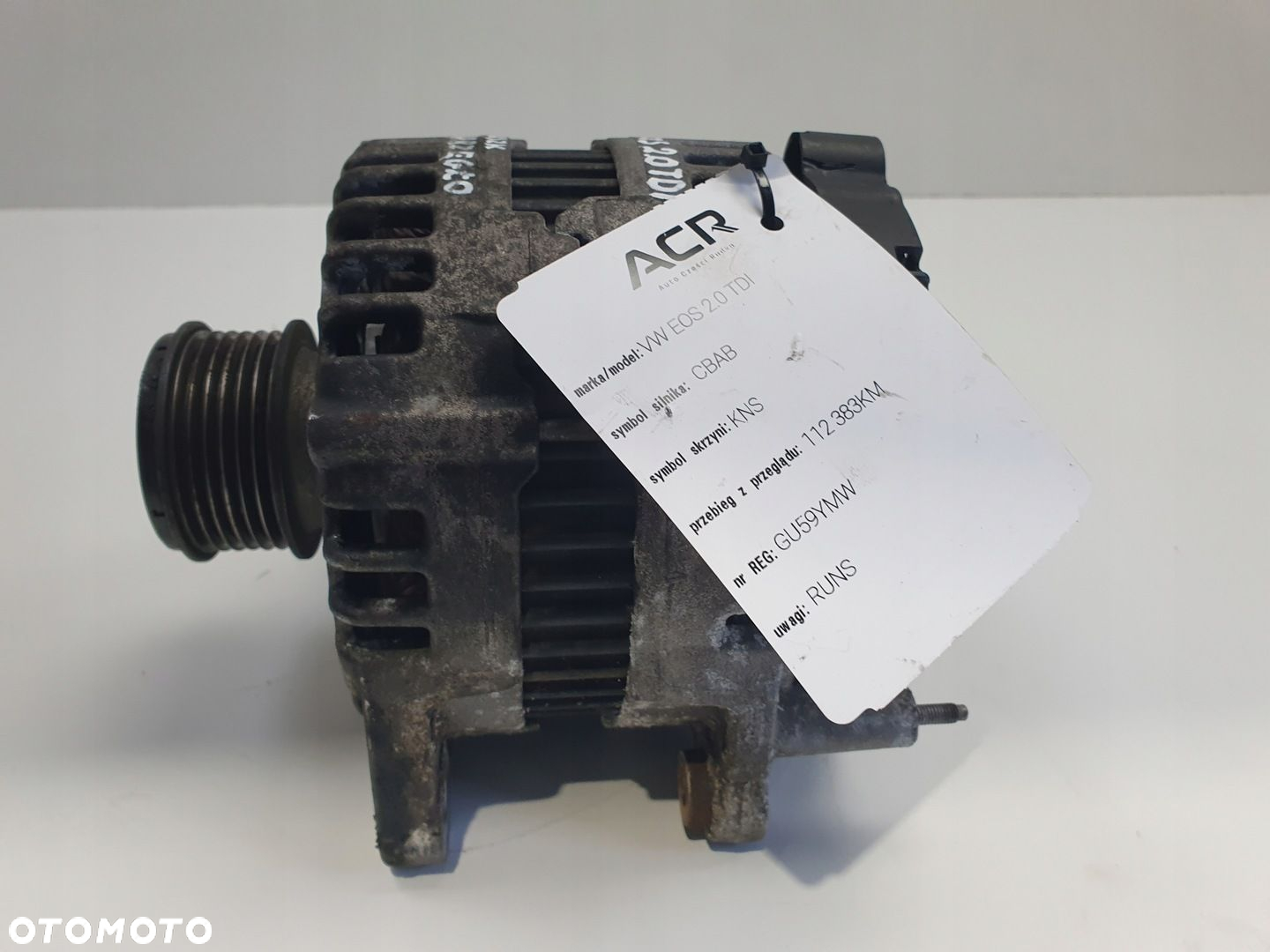 VW Eos 2.0 TDI ALTERNATOR bosch 03G903023 180A - 5