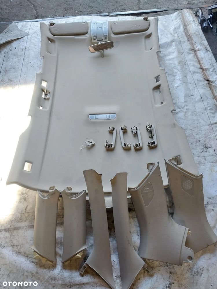 Podsufitka dach jasna beż beżowa Audi A6 C6 Avant Kombi s-line osłona słupka słupków przysłonki lampka kabiny KOMPLET - 3