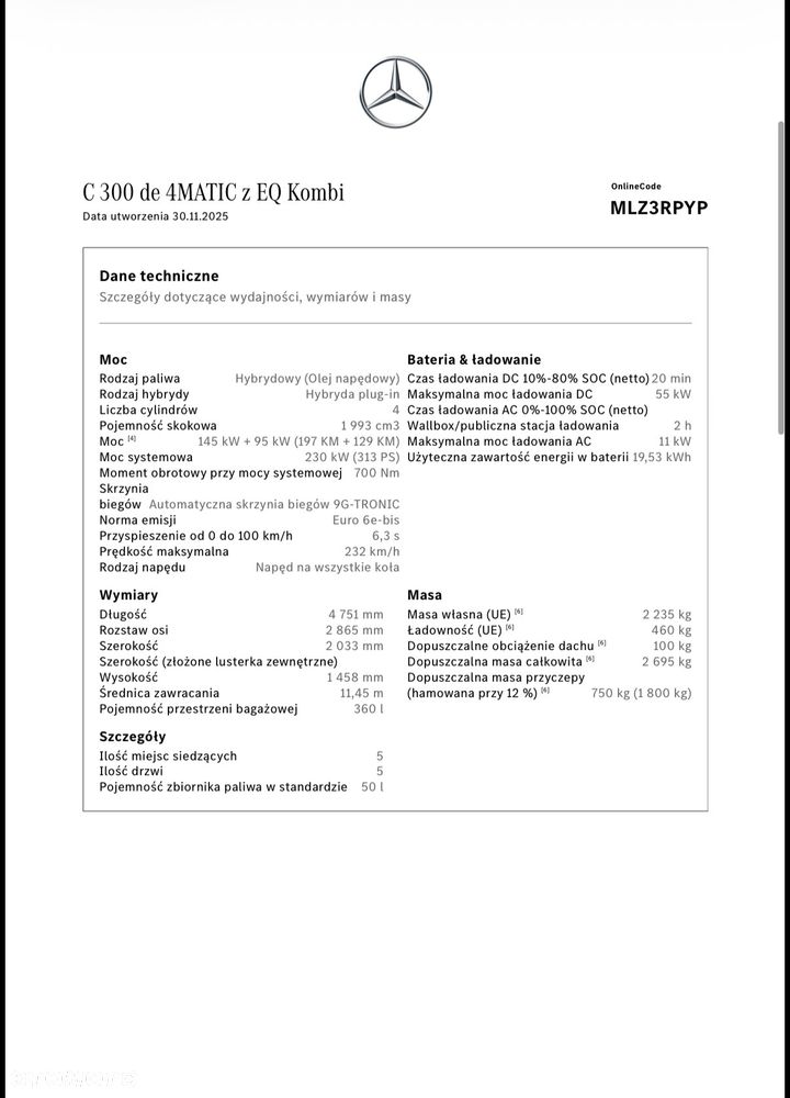 Mercedes-Benz Klasa C 300 de PHEV 4-Matic AMG - 6