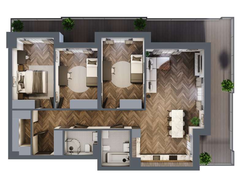 Mieszkanie, 94.02 m², 4 pokoje, 2 piętro, B-KLM14-LM14, Nowe Horyzonty