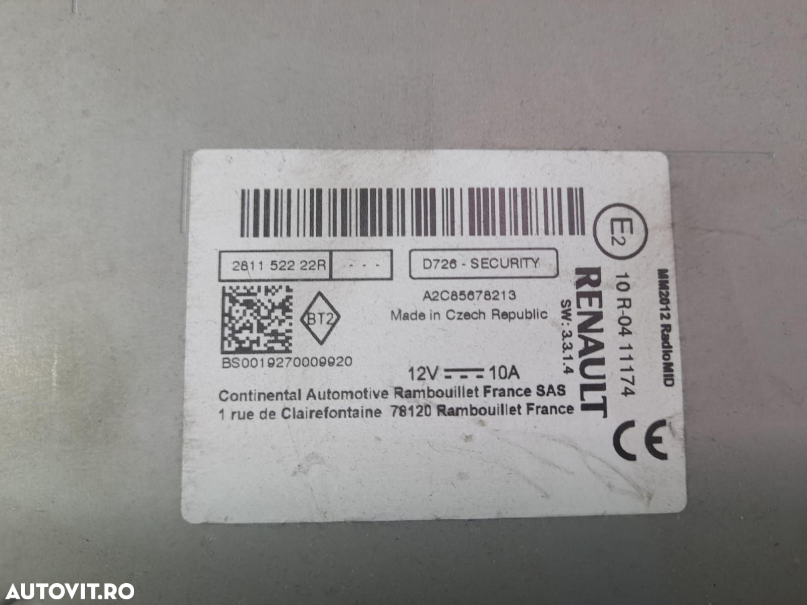 Unitate navigatie 281152222R a2c85678213 Renault Zoe 1 [2012 - 2020] - 2