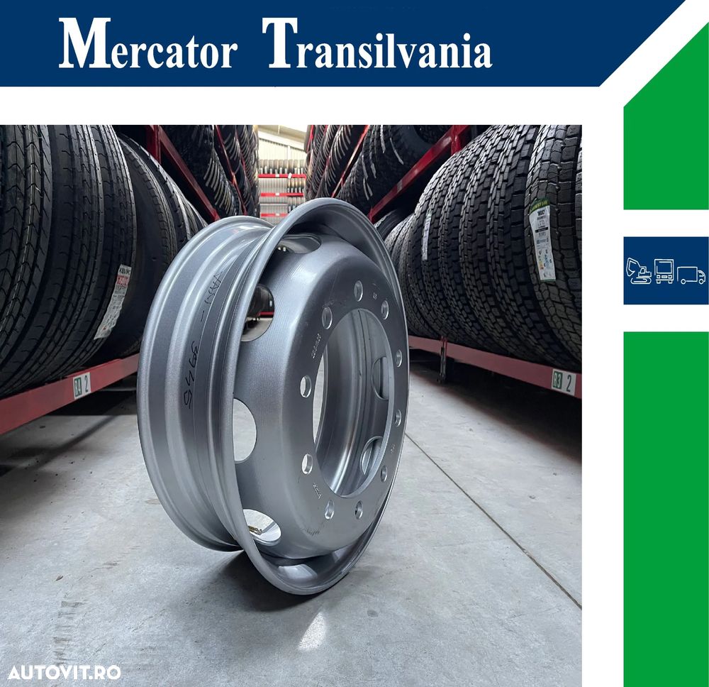 Janta NOUA  Otel 8.25X22.5 Akojant 10 prezoane, 105 mm intre prezoane, fiu 280 mm, flansa laterala Valva exterioara Toate Pozitiile