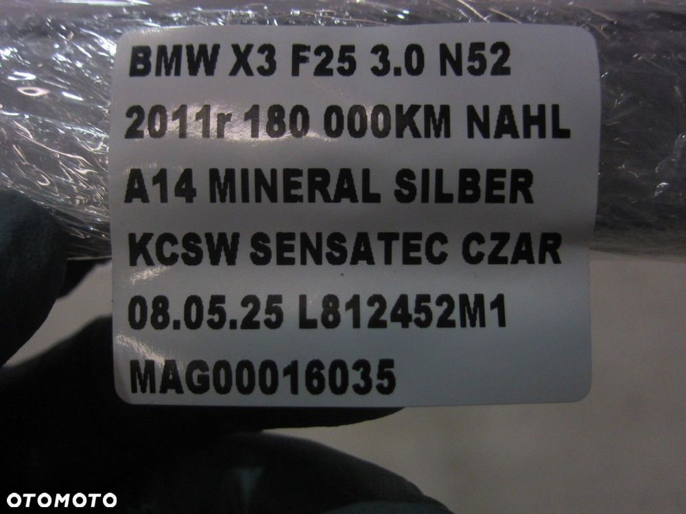 BMW X3 F25 LISTWA ZGARNIAJĄCA SZYBY LEWA A14 MINERAL SILBER 7286179 - 7