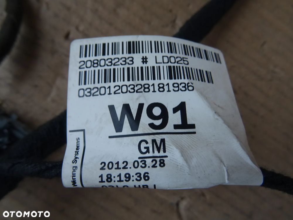 OPEL ZAFIRA C TOURER WIĄZKA ELEKTRYCZNA KLAPY BAGAŻNIKA KABLE PRZEWODY INSTALACJA - 6