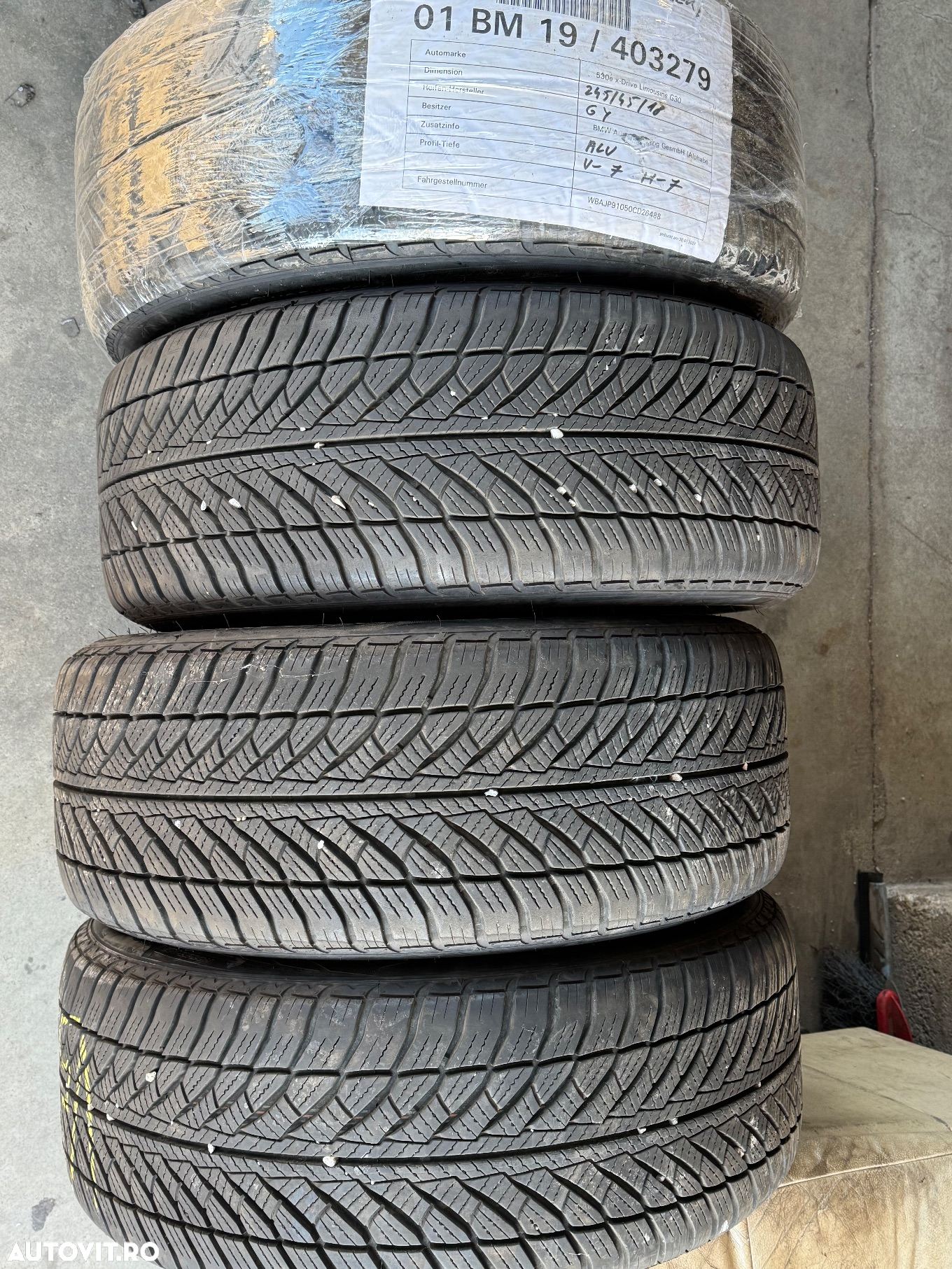 Vând jante originale BMW G30 seria 5 pe 18” cu anvelope de iarnă - 15
