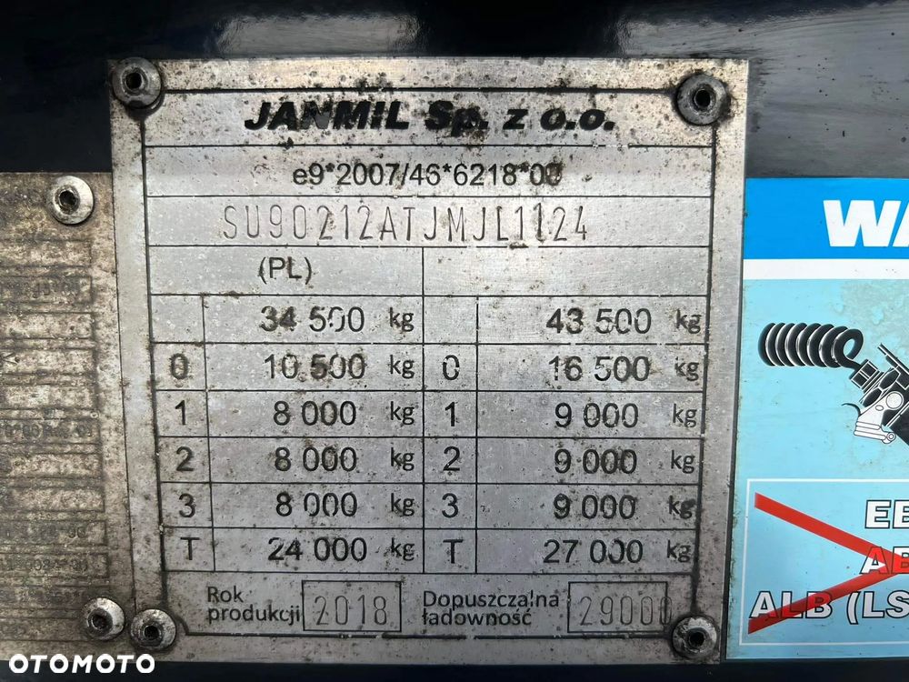 Janmil Naczepa wywrotka aluminiowa 26m3 klapa 5600 kg masa własna - 11