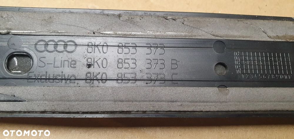 Listwa progowa nakładka listwy nakładki komplet Audi A4 B8 S line 8K0853374 - 8