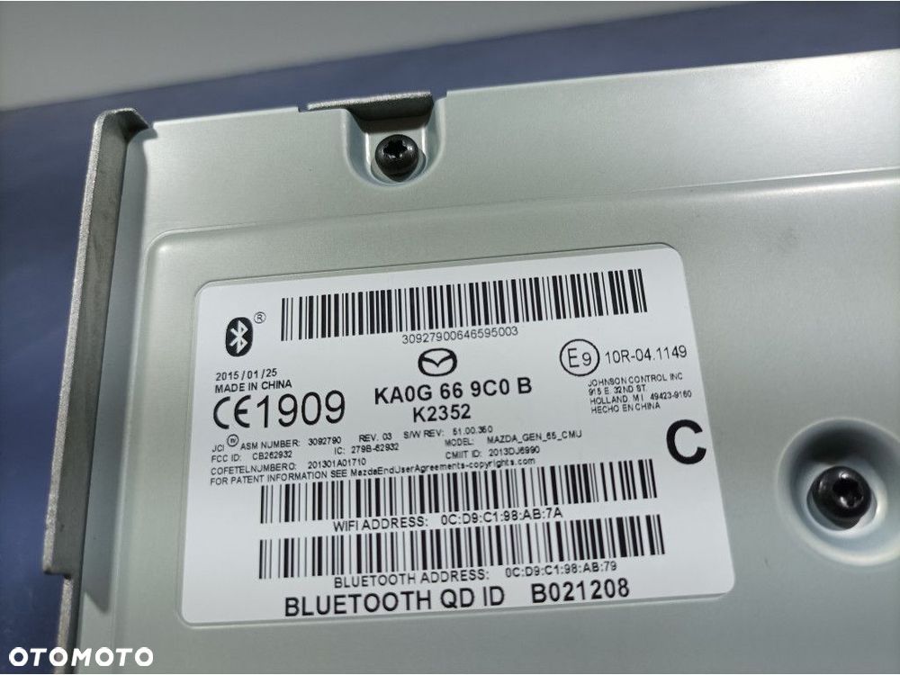 MAZDA 6 III GJ LIFT MODUŁ STEROWNIK BLUETOOTH NAWIGACJI KA0G669C0B - 5