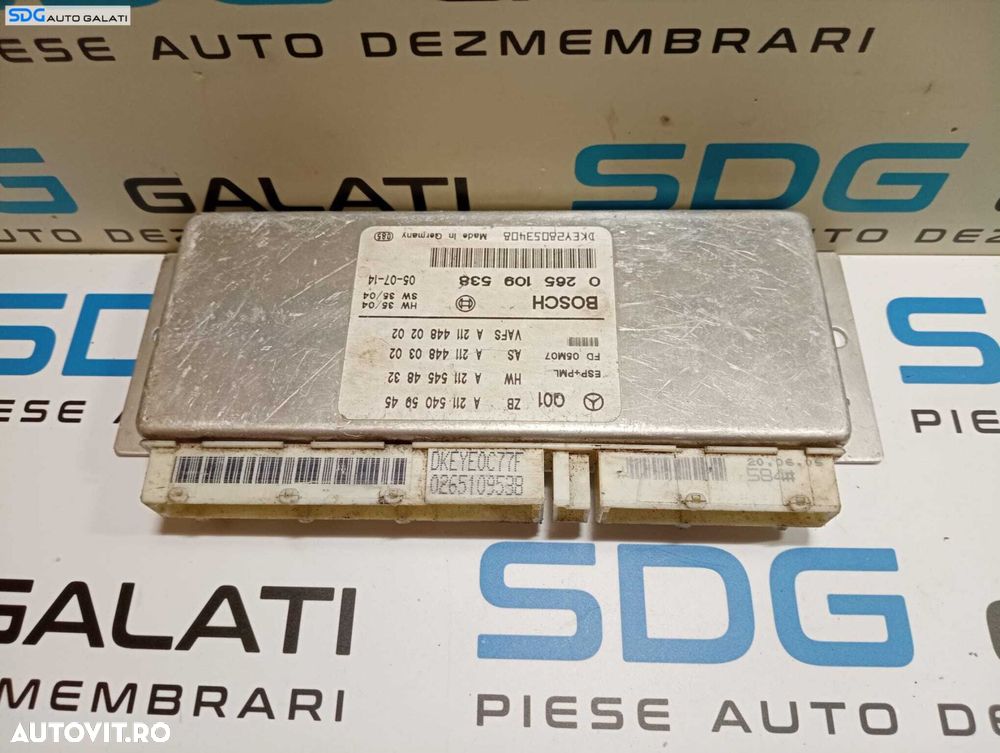 Unitate Modul Calculator ESP Mercedes Clasa E Class W211 E270 2001 - 2009 Cod 0265109538 A2115405945 A2115454832 A2114480302 A2114480202 [M6277] - 1