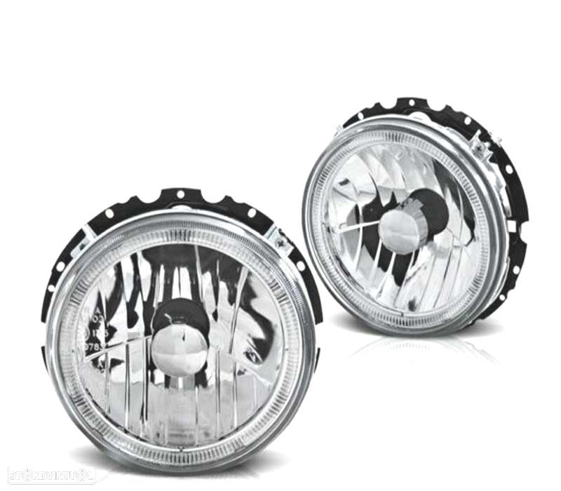 FARÓIS ANGEL EYES VOLKSWAGEN VW GOLF MK1 74-83 CROMADOS - 1