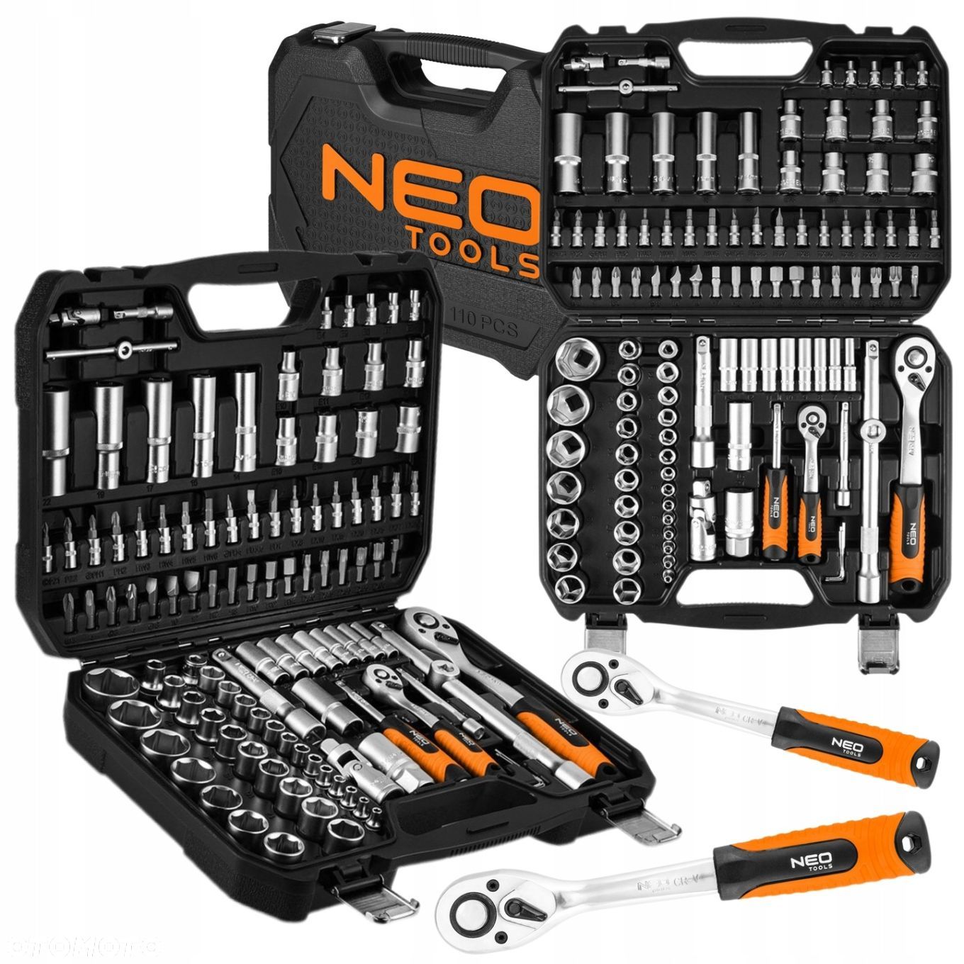 NEO ZESTAW KLUCZY NASADOWYCH 110 el 1/2" 1/4" TORX SATYNOWE WALIZKA 10-211 - 1
