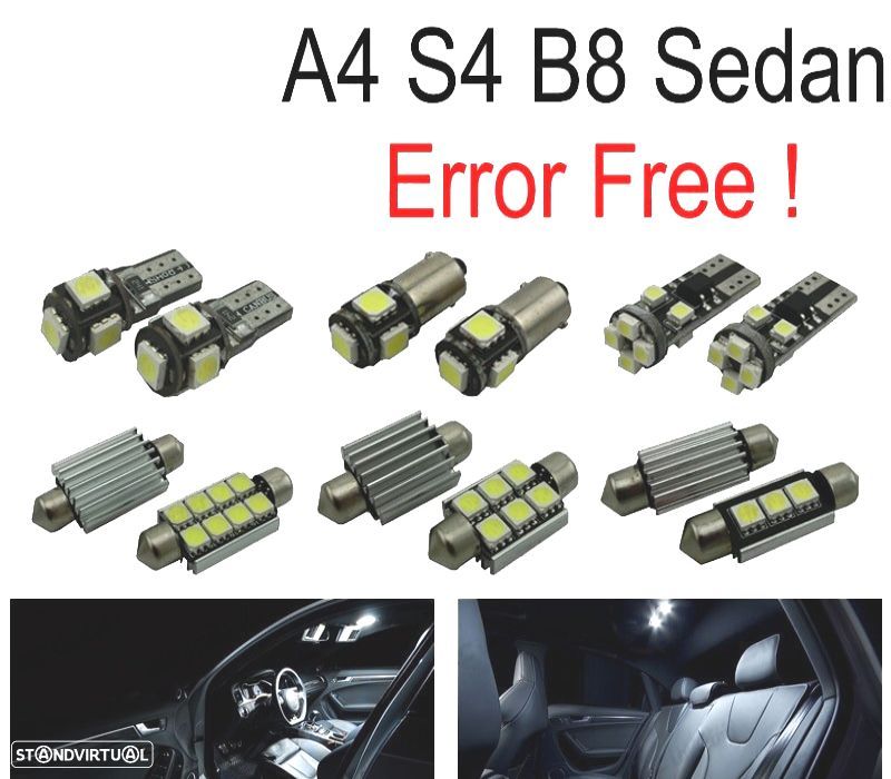 KIT COMPLETO 13 LAMPADAS LED INTERIOR PARA AUDI A4 B8 S4 - 1
