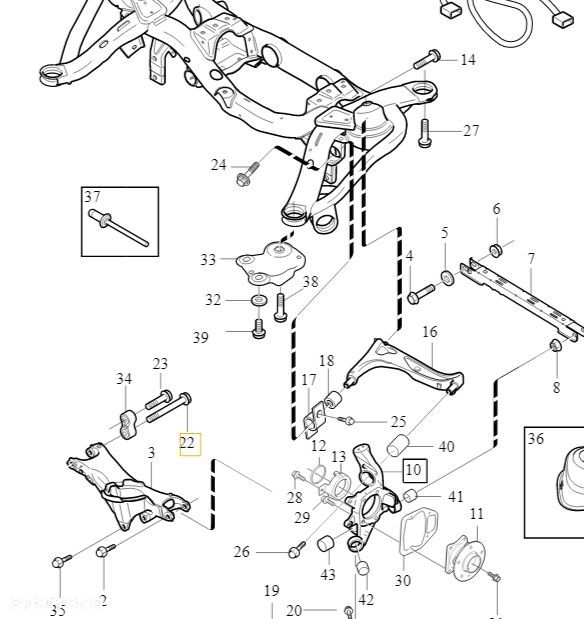 VOLVO XC90 sruba tulei tylnego wahacza M12x190 999575 - 2