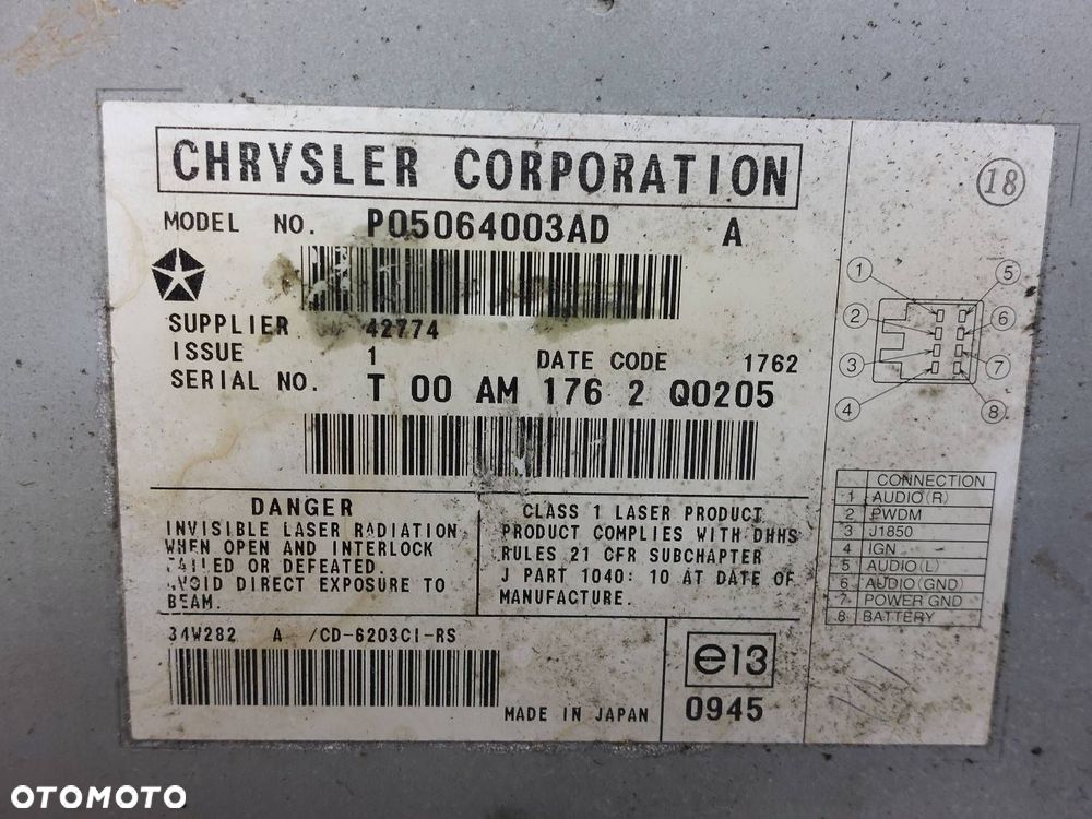 ZMIENIARKA CHRYSLER  GRAND VOYAGER IV P05064003AD - 3