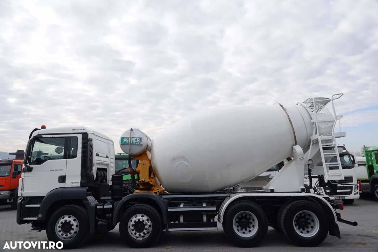 MAN TGS 32.480 / 8X4 / BETONATOR / PEAR 9M3 / MANUAL / EURO 6 - 7