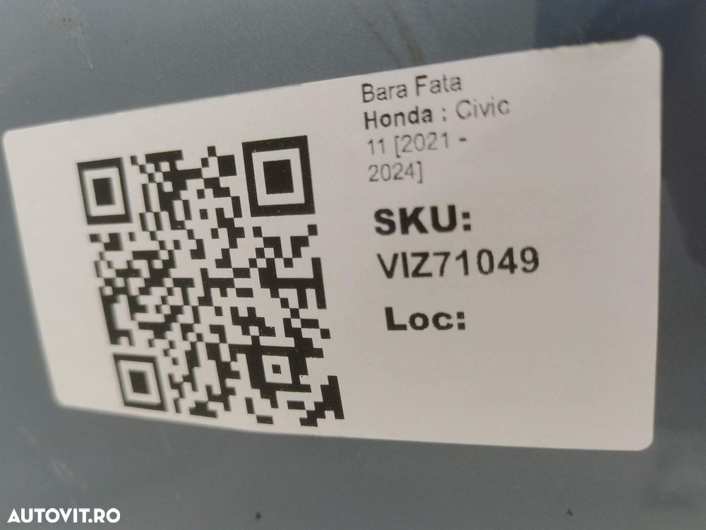 Bara Fata Honda  Civic 11 2021 2022 2023 2024 Originala In Stare Buna - 8