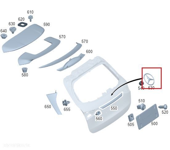 MERCEDES GLC X254 Emblemat gwiazda klapy tył OE - 2