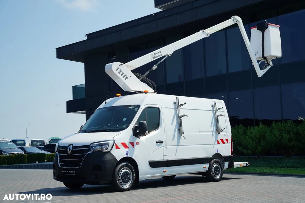 Renault MASTER / Platformă de lucru aeriană / Platformă de lucru metalică / Coș de ridicare FRANCE ELAVATEUR 121 Ft - 12 M / CAPACITATE MAXIMĂ DE RIDICARE 120 KG / EURO 6 - 2