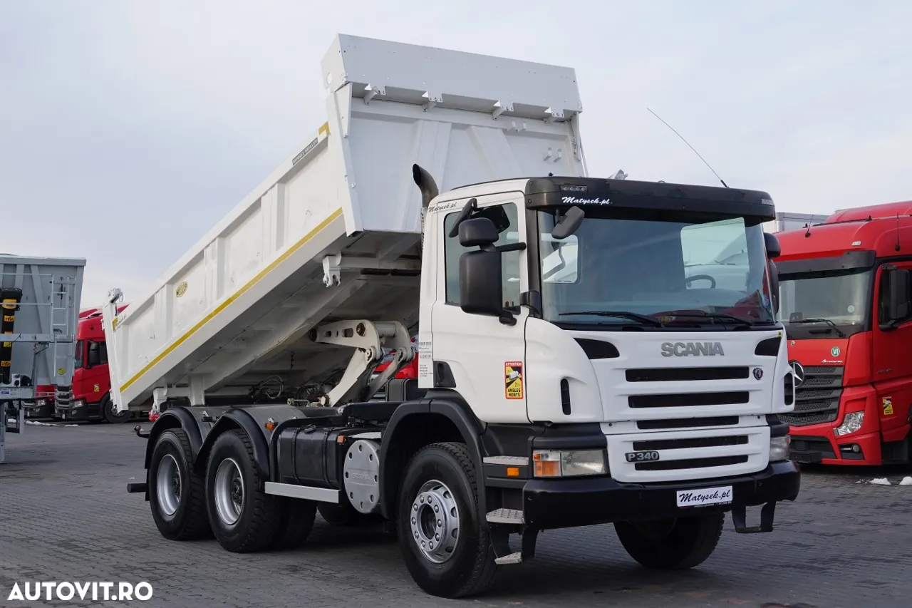 Scania P 340 / 6x4 / BASCULANTE / HYDROBURTA / BORDMATIC / MEILLER KIPER / MANUAL / 2010 - 4