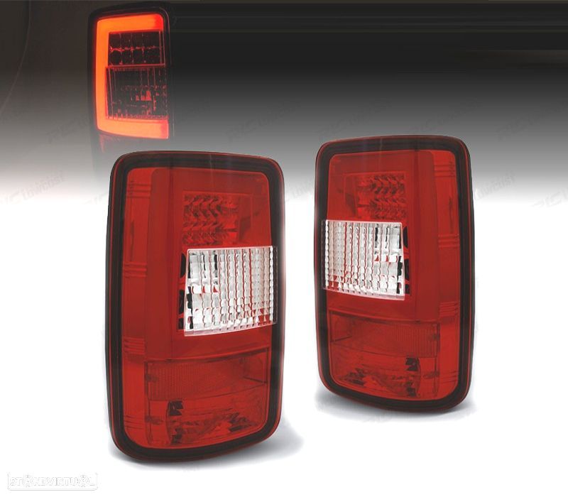 FAROLINS TRASEIROS VOLKSWAGEN VW CADDY 04-10 LED VERMELHO CROMADO - 2