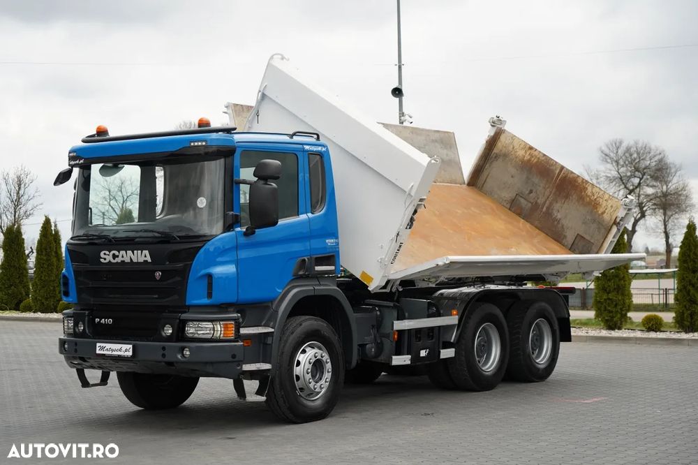 Scania P 410 / 6x4 / BASCULĂ 3 DIRECȚII / 2x HYDRODOLTA / BOARDMATIC / AUTOMATĂ / EURO 6 - 9