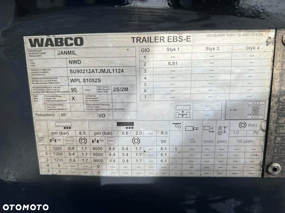 Janmil Naczepa wywrotka aluminiowa 26m3 klapa 5600 kg masa własna - 10