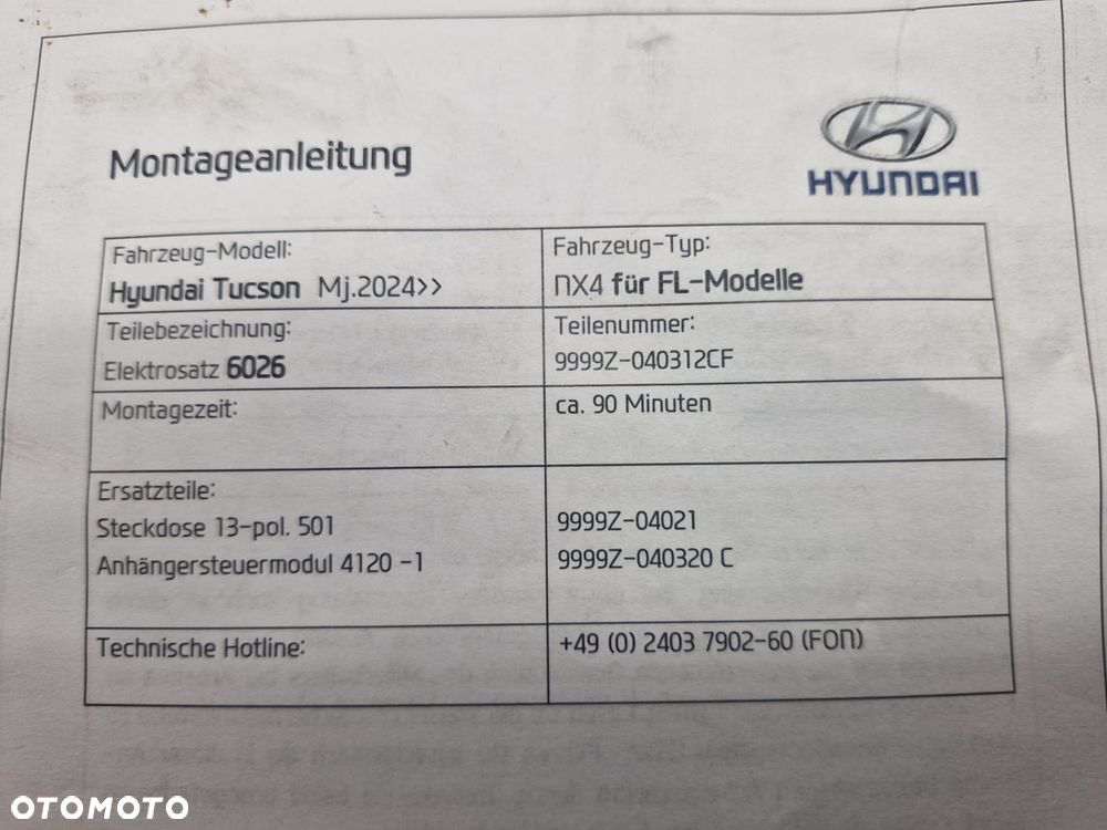 HYUNDAI TUCSON NX IV FL 24-> WIĄZKA ELEKTRYCZNA/MODUŁ HAKA 9999Z-040312CF - 9